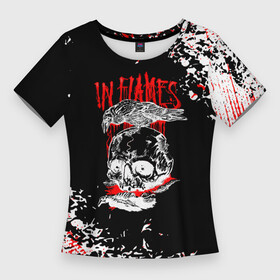 Женская футболка 3D Slim с принтом in flames melodic death metal в Курске,  |  | anders friden | bjorn gelotte | in flames | in flames full album | melodic death metal | rock | рок