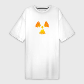 Платье-футболка хлопок с принтом Radioactive symbol в Курске,  |  | hazard | nuclear | paint | radiation | radioactive | symbol | краска | опасный | радиация | радиоактивный | символ | ядерный