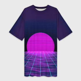 Платье-футболка 3D с принтом Закат розового солнца  Vaporwave  Психоделика в Курске,  |  | color | fashion | psychedelic | retro | sun | sunset | synthwave | vaporwave | закат | мода | психоделика | ретро | синтвейв | солнце | цвет