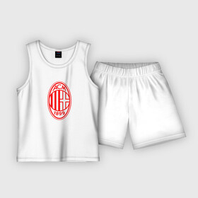 Детская пижама с шортами хлопок с принтом МИЛАН  AC Milan в Курске,  |  | ac | ac milan | acm | football | logo | milan | sport | клуб | лого | логотип | логотипы | милан | символ | символы | спорт | форма | футбол | футбольная | футбольный