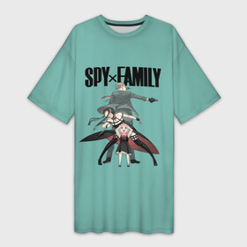 Платье-футболка 3D с принтом Spy x Family в Курске,  |  | anime | anya forger | family | loid forger | spy | spy x family | yor forger | аниме | аня форджер | йор | йор форджер | ллойд форджер | семья шпиона | семья шпионов | форджер | шпион