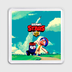 Магнит 55*55 с принтом brawlstars Выстрел Бонни Bonny в Курске, Пластик | Размер: 65*65 мм; Размер печати: 55*55 мм | boni | bonnie | brawl | brawl stars | brawlstars | brawl_stars | бони | бонни | бравлстарс