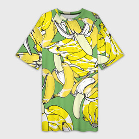 Платье-футболка 3D с принтом Banana pattern  Summer  Food в Курске,  |  | banana | food | pattern | summer | банан | еда | лето | узор