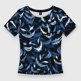 Женская футболка 3D Slim с принтом Drain monsters в Курске,  |  | disturbed | dota2 | zxc | монстр | паттерн