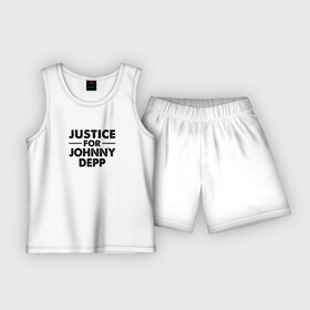 Детская пижама с шортами хлопок с принтом Справедливость для Джонни Деппа в Курске,  |  | amber heard | depp and heard | johnny depp | justiceforjohnnydepp | memes | trial | джонни депп | справедливость