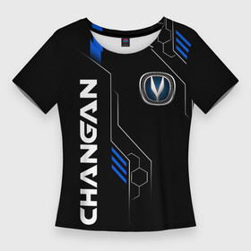 Женская футболка 3D Slim с принтом CHANGAN ЧАНГАН  ТЕХНОЛОГИИ в Курске,  |  | 75 fl | auto | avto | cars | changan | cs35 | cs75 fl | drive | авто | автомобиль | китай | кроссовер | обзор | скорость | соты | форма | чанган