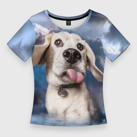 Женская футболка 3D Slim с принтом Бигль  веселый собакен в Курске,  |  | handeyework | арт | веселые | волк | животные | нос | нюх | прикольные | смех | смешные | собаки | собка | улыбка | хаски