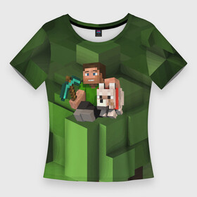 Женская футболка 3D Slim с принтом Minecraft  Heroes  Video game в Курске,  |  | boy | dog | heroes | minecraft | video game | видеоигра | герои | майнкрафт | персонажи | собака