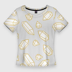 Женская футболка 3D Slim с принтом URAL Crystal в Курске,  |  | crystal | ural | yaaydesign | алмазы | екатеринбург | золото | кристалл | кристаллы золота | самоцветы | хрусталь