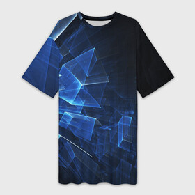 Платье-футболка 3D с принтом Трехмерные кубы в Курске,  |  | 3d | куб | кубики | прозрачные | трехмерные