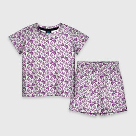 Детский костюм с шортами 3D с принтом Фиолетовая гжель в Курске,  |  | Тематика изображения на принте: арт | вектор | гжель | рисунок | синий | фиолетовая гжель | фиолетовый рисунок | хохлома | цветок | цветы