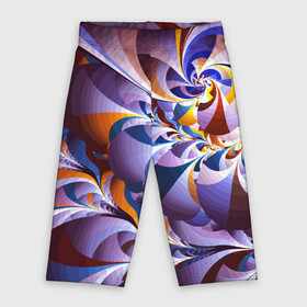 Велосипедки 3D с принтом оранжево  голубой фрактал в Курске,  |  | abstraction | color | fashion | neon | pattern | абстракция | мода | неон | узор | цвет