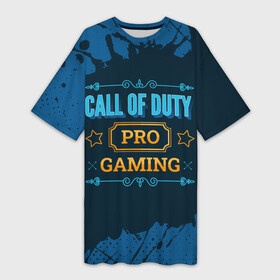Платье-футболка 3D с принтом Call of Duty Gaming PRO в Курске,  |  | call | call of duty | duty | logo | paint | pro | брызги | дьюти | игра | игры | колл | краска | лого | логотип | символ