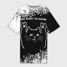 Платье-футболка 3D с принтом Rage Against The Machine  Rock Cat в Курске,  |  | against | band | machine | metal | rage | rage against the machine | rock | the | группа | кот | краска | машин | рок | рок кот | рэйдж | спрей