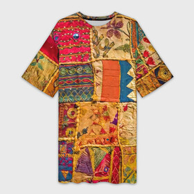 Платье-футболка 3D с принтом Пэчворк  Лоскутное одеяло  Patchwork Quilt в Курске,  |  | blanket | color | fashion | patchwork | авангард | мода | одеяло | пэчворк | узор | цвет