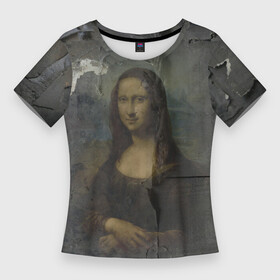 Женская футболка 3D Slim с принтом Мона Лиза  Джоконда  Post Art в Курске,  |  | art | collage | gioconda | girl | leonardo da vinci | masterpiece | mona lisa | девушка | джоконда | искусство | коллаж | леонардо да винчи | мона лиза | шедевр