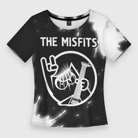 Женская футболка 3D Slim с принтом The Misfits  КОТ  Краска в Курске,  |  | band | metal | misfits | paint | rock | the | the misfits | брызги | группа | кот | краска | мисфитс | рок