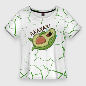 Женская футболка 3D Slim с принтом авокадо  зелёные Трещины в Курске,  |  | Тематика изображения на принте: avocado | avocado couple | cartoon | ава | авокадо | забавно | пара авокадо | семейное веселье | смешные комиксы