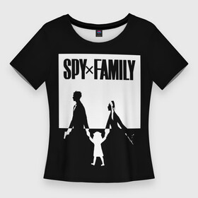 Женская футболка 3D Slim с принтом Spy x Family: Семья шпиона (черно белая) в Курске,  |  | spy  family | манга | семья | супайфамири | тацуей эндо | шпион