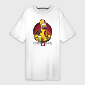 Платье-футболка хлопок с принтом Homer god of bar в Курске,  |  | bar | beer | burp | god of bar | homer simpson | бар | бог бара | гомер симпсон | отрыжка