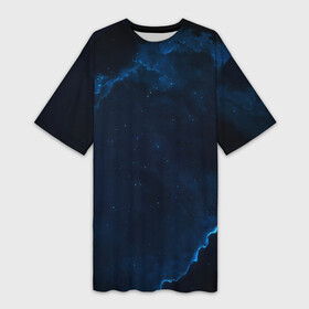 Платье-футболка 3D с принтом Звездные облака в Курске,  |  | вечер | галактика | звездные | звезды | небо | ночное | ночь | облака | планета