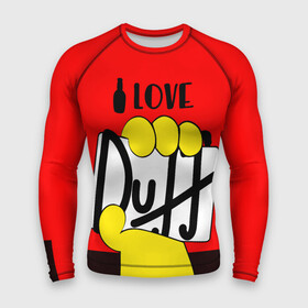 Мужской рашгард 3D с принтом Love Duff в Курске,  |  | beer | duff | hand | homer | love | simpsons | гомер | даф | дафф | любовь | рука | симпсоны