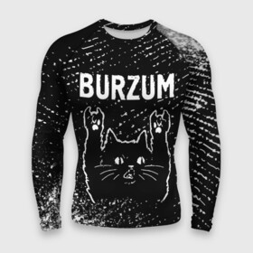 Мужской рашгард 3D с принтом Burzum  Rock Cat в Курске,  |  | band | burzum | metal | rock | бурзум | группа | кот | краска | краски | рок | рок кот