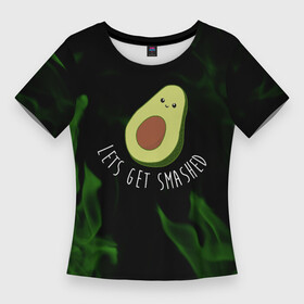 Женская футболка 3D Slim с принтом авокадо  зелёный огонь в Курске,  |  | Тематика изображения на принте: avocado | avocado couple | cartoon | ава | авокадо | забавно | пара авокадо | семейное веселье | смешные комиксы