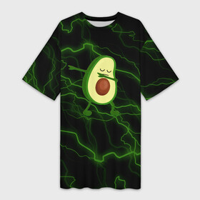 Платье-футболка 3D с принтом avocado  молнии в Курске,  |  | avocado | avocado couple | cartoon | ава | авокадо | забавно | пара авокадо | семейное веселье | смешные комиксы