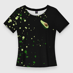 Женская футболка 3D Slim с принтом авокадо  avocado  брызги в Курске,  |  | Тематика изображения на принте: avocado | avocado couple | cartoon | ава | авокадо | забавно | пара авокадо | семейное веселье | смешные комиксы