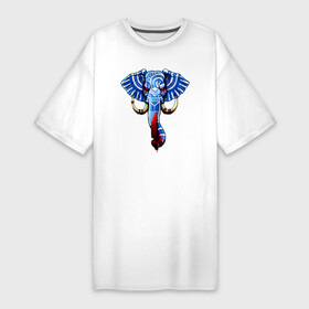 Платье-футболка хлопок с принтом Слон с тесаком в Курске,  |  | Тематика изображения на принте: elephant | азиатский слон | голова | животное | зверь | индийский слон | кровавый | кровь | нож | ножик | слон | слоненок | слоник | слониха | слоны | слоняра | тесак | уши | хобот | элефант