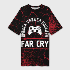 Платье-футболка 3D с принтом Far Cry  Победил в Курске,  |  | cry | far | far cry | logo | игра | игры | край | краска | краски | лого | логотип | победил | символ | фар