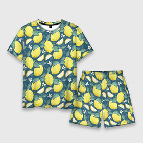 Мужской костюм с шортами 3D с принтом Cute lemon pattern в Курске,  |  | Тематика изображения на принте: fruit | lemon | pattern | лимон | лимоны | паттерн | фрукт | фрукты
