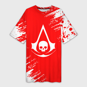 Платье-футболка 3D с принтом assassin s creed  череп  красные брызги в Курске,  |  | slayer | valhalla | асасин | ассасин крид | ассасин крид вальгалла | ассассин | вальгалла | тамплиеры