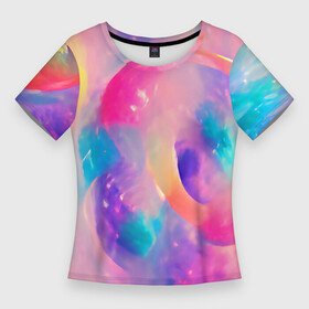 Женская футболка 3D Slim с принтом Многообразие красок в Курске,  |  | blue | bright | expression | light | multicoloured | pink | positive | red | краски | красный | позитивный | радостный | разнообраный | разноцветный | розовый | светлый | синий | феерия | цветной | экспрессия | эмоциональный | яркий