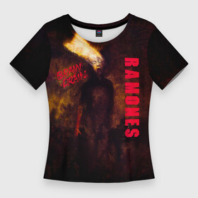 Женская футболка 3D Slim с принтом Brain Drain  Ramones в Курске,  |  | ramone | ramones | джонни | джоуи | ди ди томми | марки | панк | поп | раманес | раманэс | рамон | рамонес | рамонэс | рамоун | рамоунз | рамоунс | рок группа | хард | хардрок