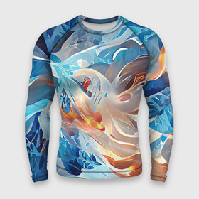 Мужской рашгард 3D с принтом Ice  flame в Курске,  |  | abstraction | blue | bright | colors | elements | flame | ice | multicoloured | orange | red | абстракция | вода | красный | лед | огонь | оранжевый | пламя | разноцветный | синий | стихии | цвета | яркий