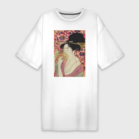 Платье-футболка хлопок с принтом Kushi (Портрет девушки) в Курске,  |  | винтаж | искусство | красота | культура | культура японии | отдых | природа | рисунок | япония | японская культура | японская эстетика | японский | японский стиль