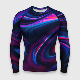 Мужской рашгард 3D с принтом Неоновые разводы  Neon streaks в Курске,  |  | abstraction | fashion | neon | streaks | абстракция | мода | неон | разводы