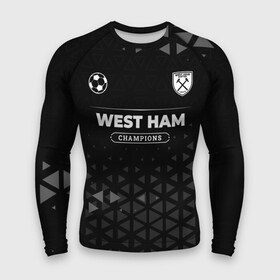 Мужской рашгард 3D с принтом West Ham Champions Uniform в Курске,  |  | club | football | ham | logo | west | west ham | вест | клуб | лого | молния | мяч | символ | спорт | форма | футбол | футболист | футболисты | футбольный | хэм