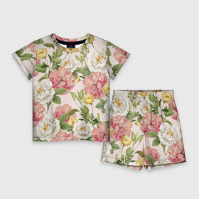 Детский костюм с шортами 3D с принтом Цветы Английские Розы в Курске,  |  | flowers | букет | природа | растение | флора | цветы