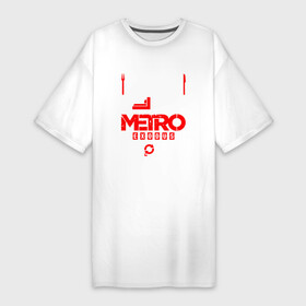 Платье-футболка хлопок с принтом Надпись Eat Sleep Metro Exodus Repeat в Курске,  |  | eat sleep repeat | exodus | logo | metro | metro exodus | игра | игры | лого | логотип | метро | символ | эксодус