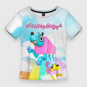 Женская футболка 3D Slim с принтом Wobbledogs в Курске,  |  | dog | game | wobbledogs | вабл догс | ваблдогс | игра | игры | мутации | симулятор | собаки