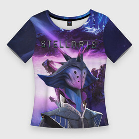 Женская футболка 3D Slim с принтом STELLARIS  СТЕЛЛАРИС в Курске,  |  | stelaris | stellaris | стеларис | стелларис