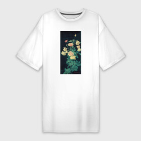 Платье-футболка хлопок с принтом Roses (Розы) в Курске,  |  | букет | винтаж | живопись | картина | классика | насекомые | пейзаж | природа | роза | цветочный | цветы