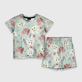 Детский костюм с шортами 3D с принтом Цветы Зефирантес и Магнолии в Курске,  |  | flowers | букет | зефирантес | магнолии | природа | растение | флора | цветы