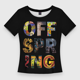 Женская футболка 3D Slim с принтом The Offspring Альбомы в Курске,  |  | america | nрон уэлти | offsrping | the offspring | usa | америка | атом уиллард | грег к | декстер холланд | джеймс лилья | нудлс | отпрыск | отпрыски | офспринг | оффспринг | пит парада | рок | сша