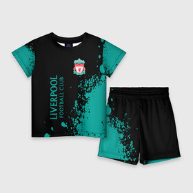 Детский костюм с шортами 3D с принтом ливерпуль  краска в Курске,  |  | club | footbal | liverpool | logo | знак | клуб | ливерпуль | логотип | логотипы | символ | символы | форма | футбол | футбольная | футбольный