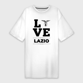 Платье-футболка хлопок с принтом Lazio Love Классика в Курске,  |  | club | football | lazio | logo | love | клуб | лацио | лого | мяч | символ | спорт | футбол | футболист | футболисты | футбольный