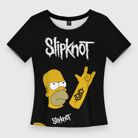 Женская футболка 3D Slim с принтом Slipknot Гомер Рокер, Simpsons в Курске,  |  | band | corey taylor | gomer | homer | jim root | metal | mick thomson | simpson | simpsons | slipknot | альтернативный | глэм | гомер | готик | гранж | грув | кори тейлор | крис фен | метал | музыка | пост | рок | симпсон | симпсоны | слайпкнот